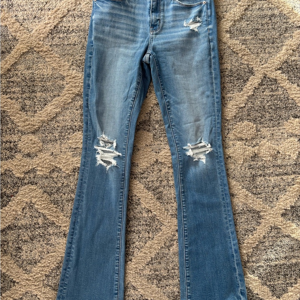 American Eagle jeans high rise skinny kick  in Distressed Blue